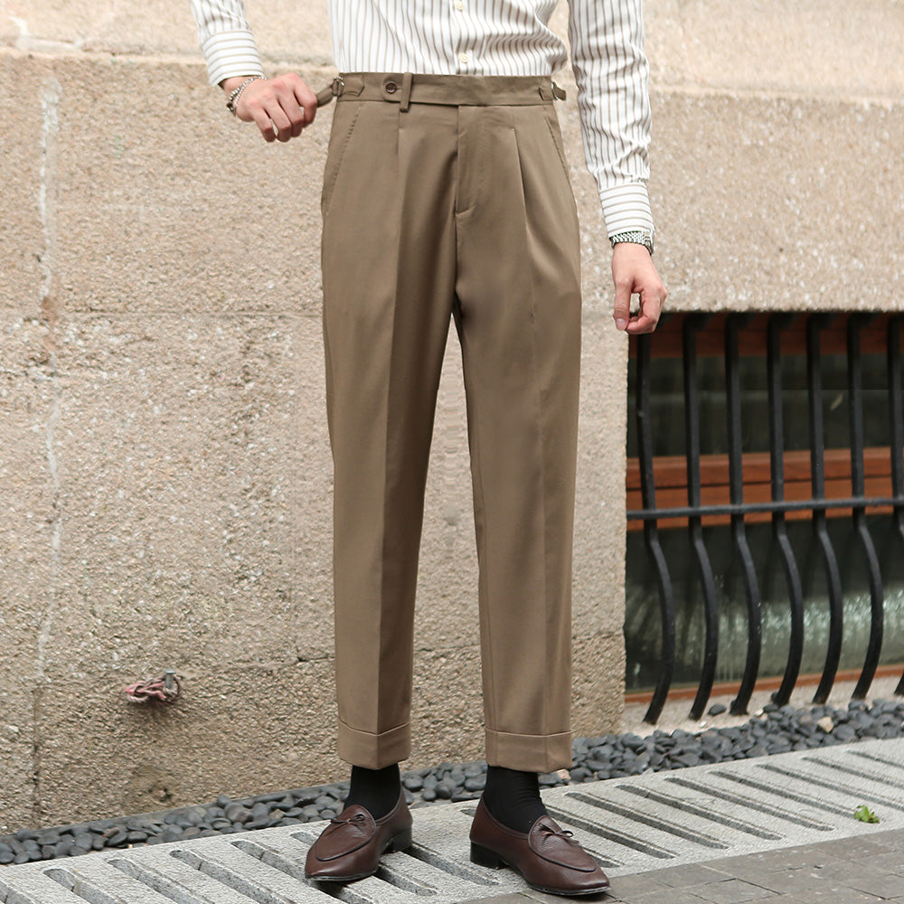 Antibes Wool Blend Pleated Trousers