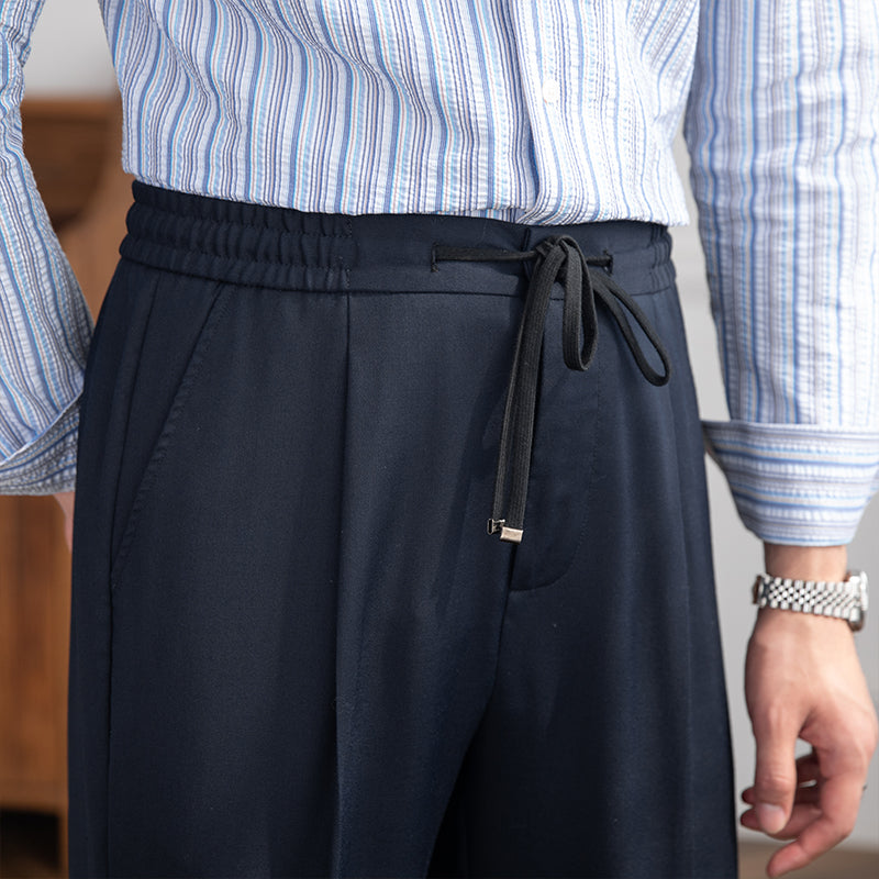 Milano Drawstring Wool Waistband Trousers