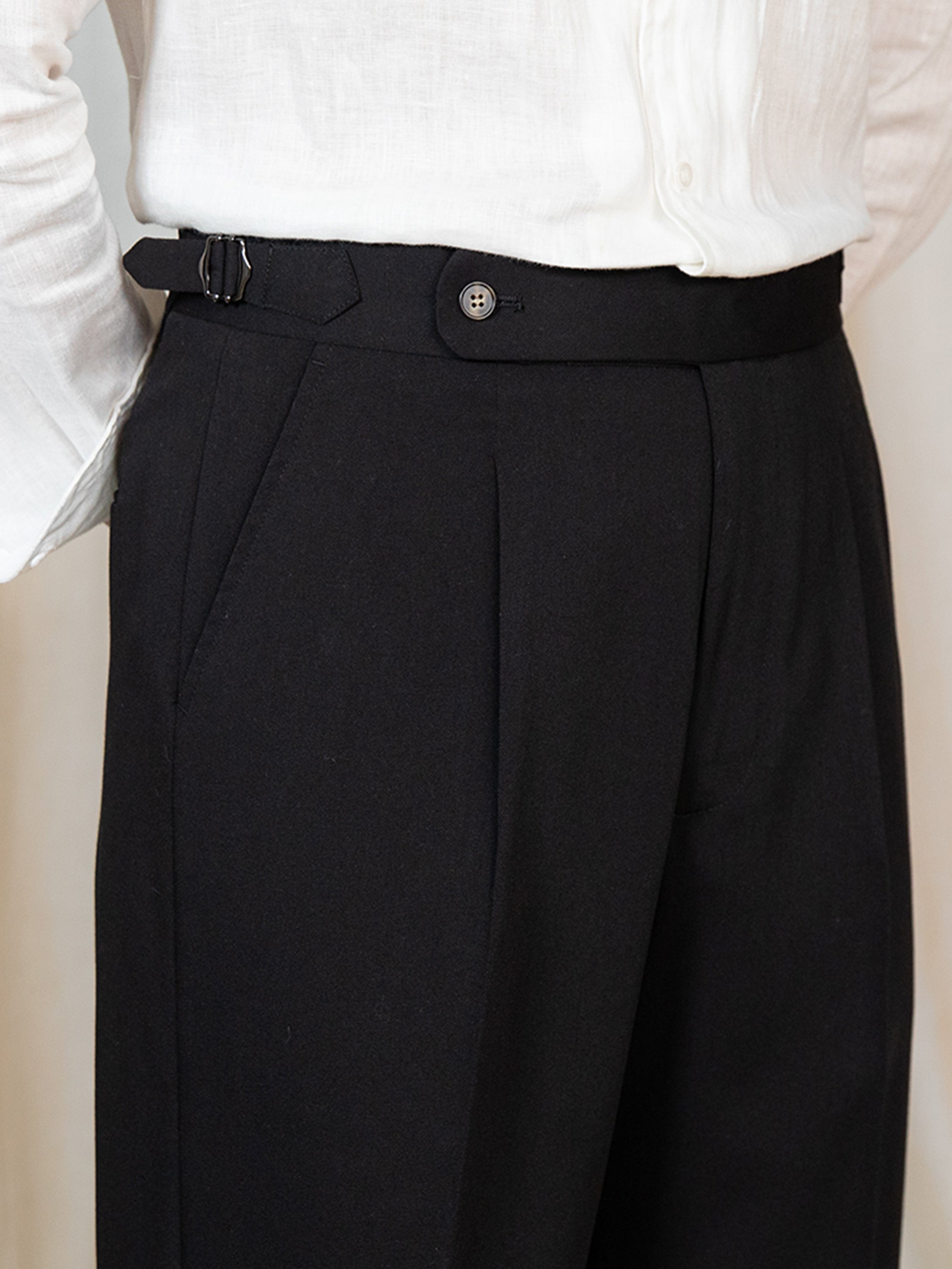 Stockholm Pleated Straight Fit Trousers