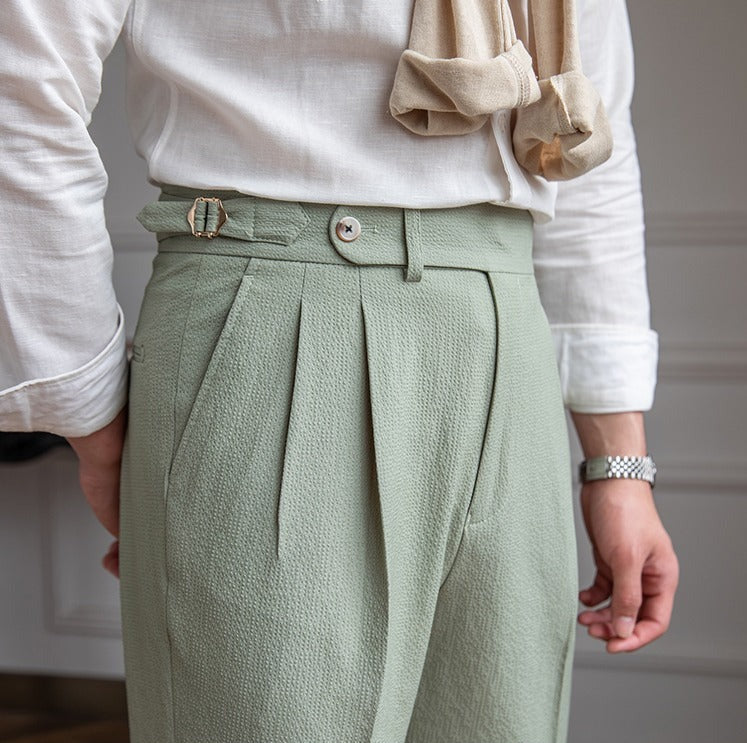 Double Pleat Trousers - Forest Green