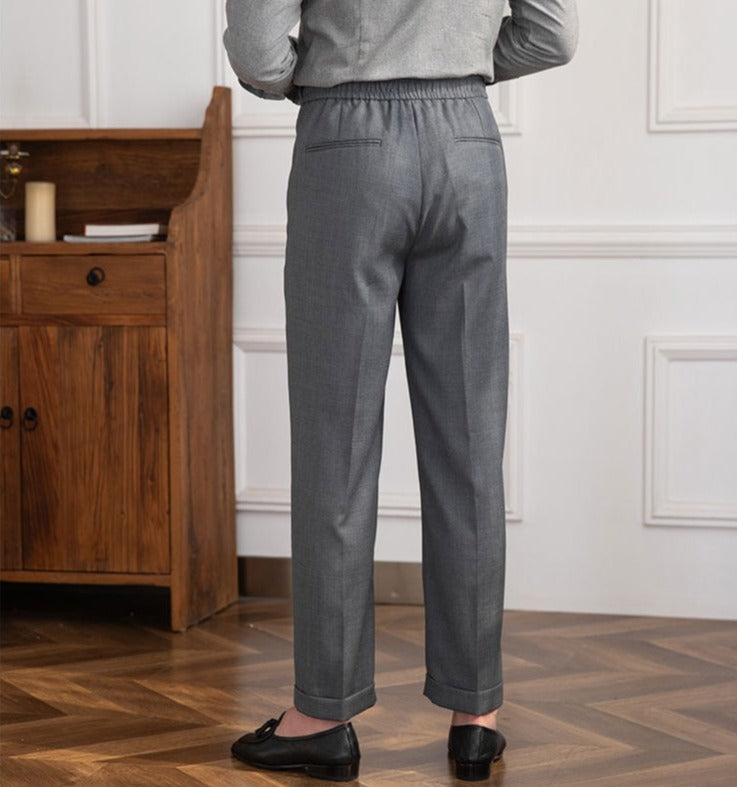 Milano Drawstring Wool Waistband Trousers