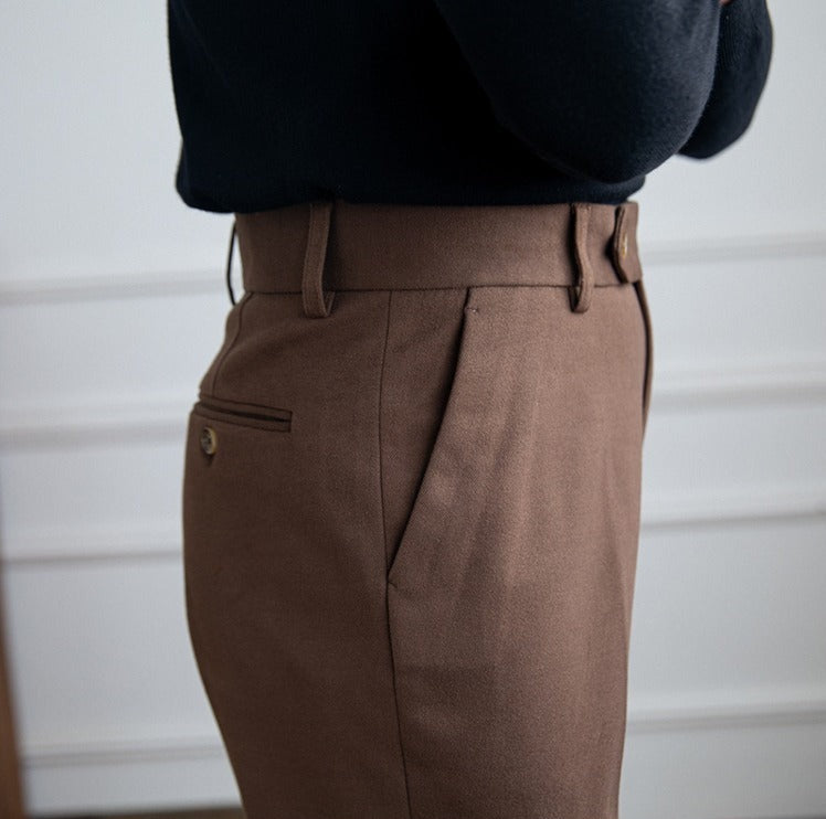 Bristol Wool Felt Straight Fit Trousers