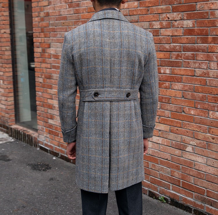 Prince Of Wales Houndstooth Double Breasted Coat