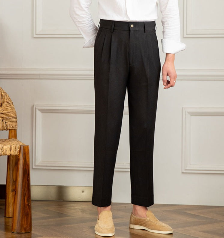 Avignon Double Pleated Straight Fit Trousers