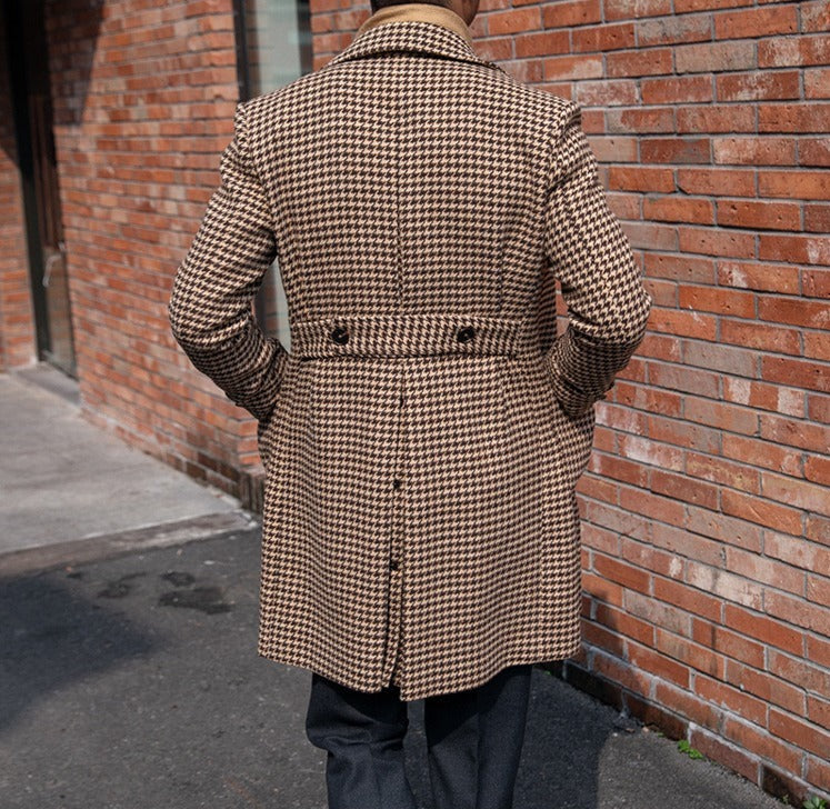 Holmes Vintage Houndstooth Double Breasted Coat