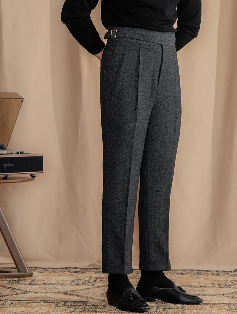 Modena Wool Blend Gurkha Pleated Trousers