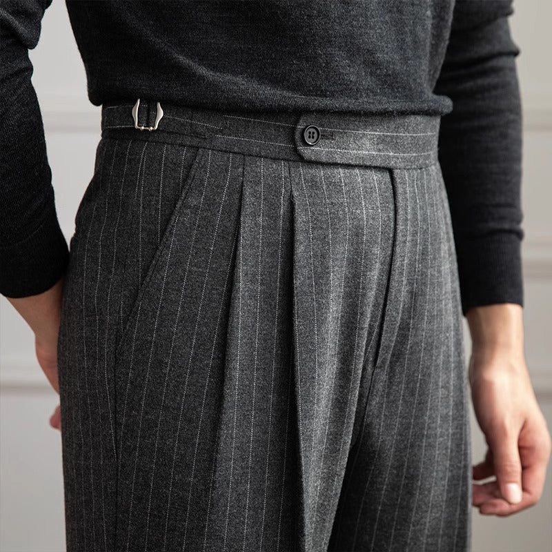 Frankfurt Pinstripe Banking Pleated Trouser