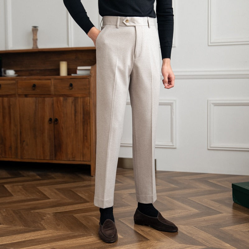 Bristol Wool Felt Straight Fit Trousers