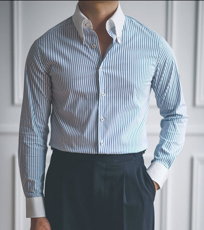 Business Slim Fit Stripe Shirt