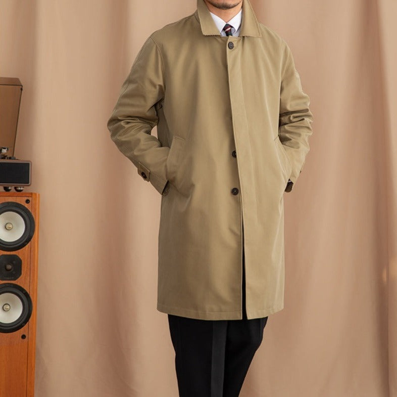 London Stand Collar Cotton Blend Trench Coat