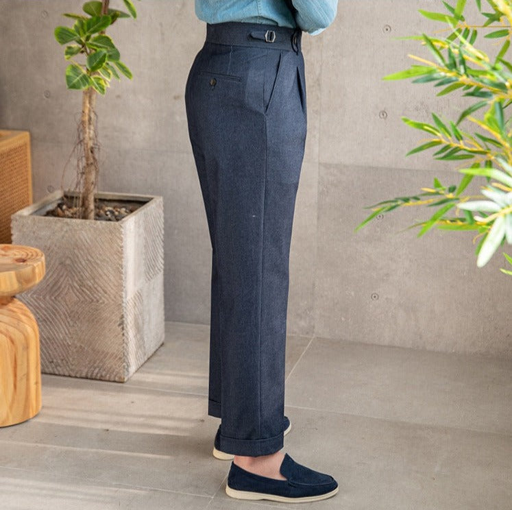 Cotton Twill Riviera Straight Fit Trousers