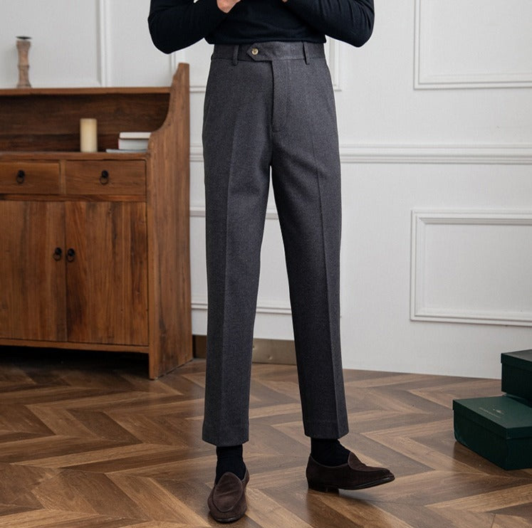 Bristol Wool Felt Straight Fit Trousers