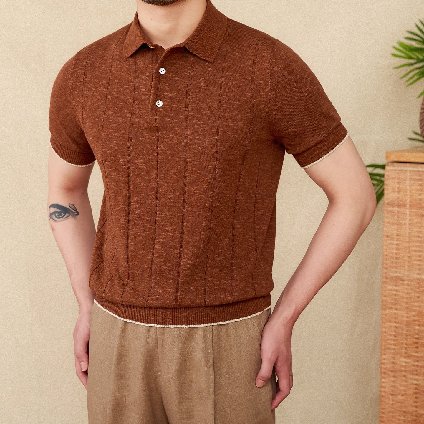 Bari Cotton Blend Short Sleeve Polo Shirt