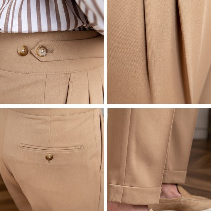 Moneglia Straight Fit Pleated Trousers