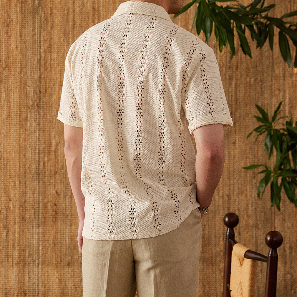 Embroidered Cotton Knit Short Sleeve Polo Shirt