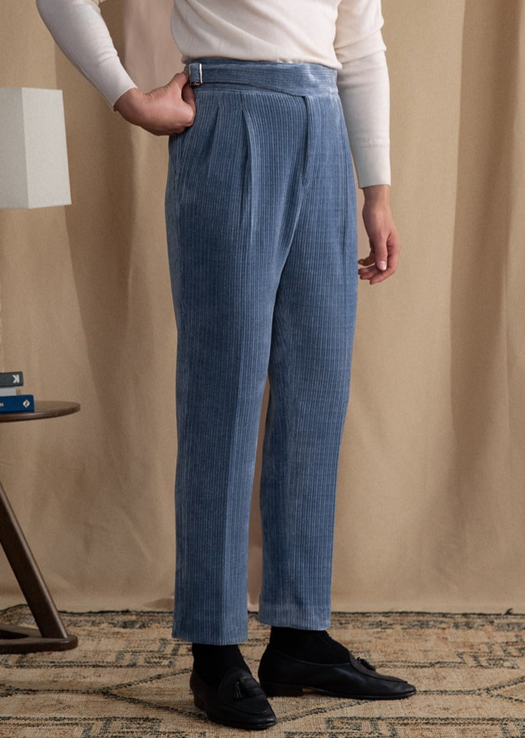 Catania Chenille Ribbed Double Pleated Gurkha Trousers