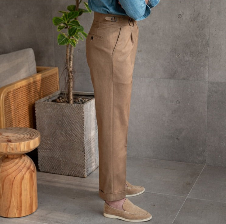 Cotton Twill Riviera Straight Fit Trousers