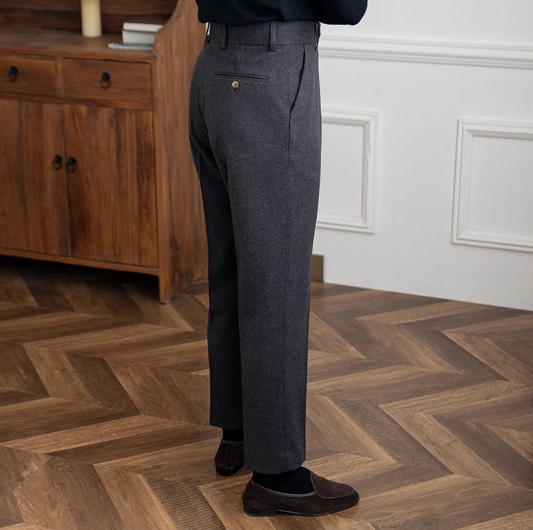 Bristol Wool Felt Straight Fit Trousers