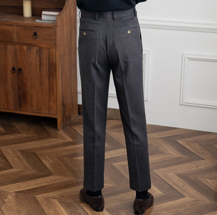 Bristol Wool Felt Straight Fit Trousers