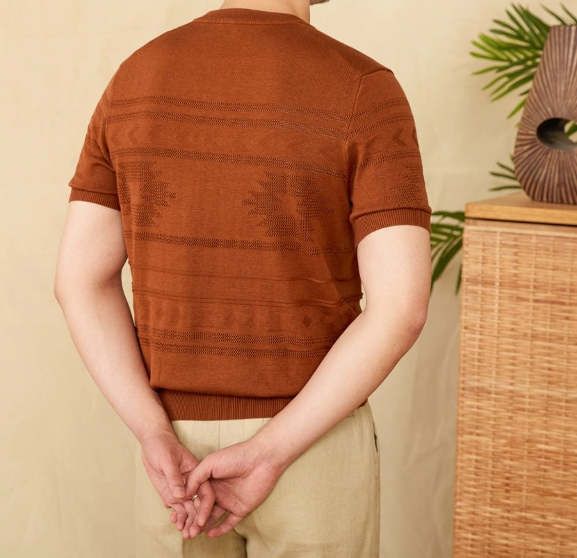 Navajo Cotton Blend Henley T-Shirt