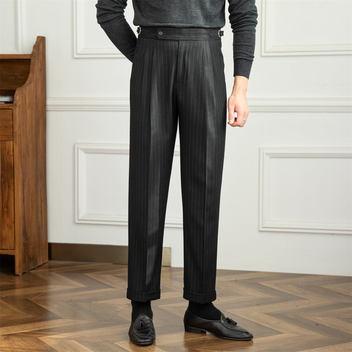 Frankfurt Pinstripe Banking Pleated Trouser