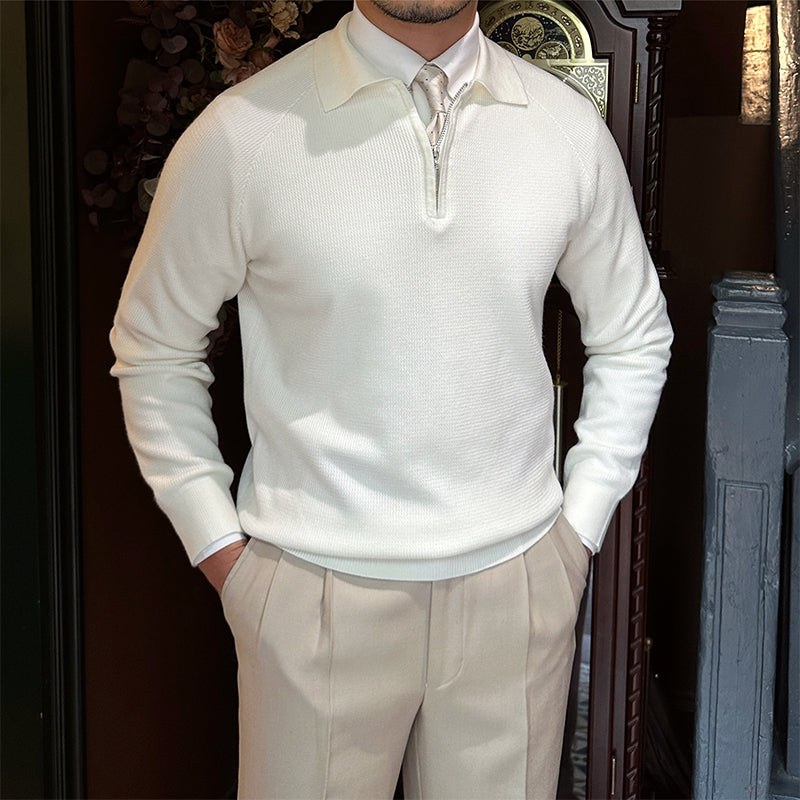 Salve Ribbed Knitted Half-Zip Jumper