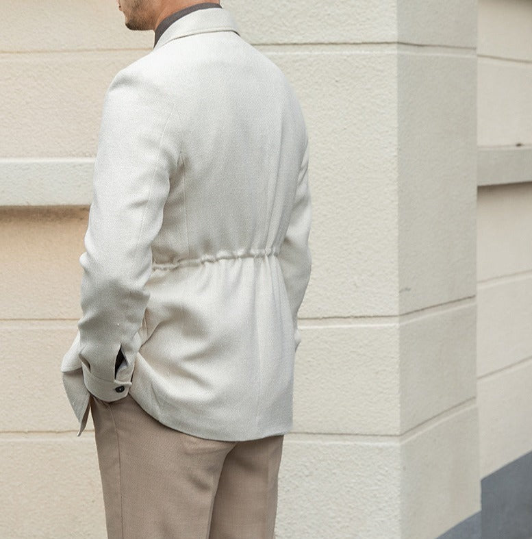 Textured Houndstooth Milan Suit Collar Jacket