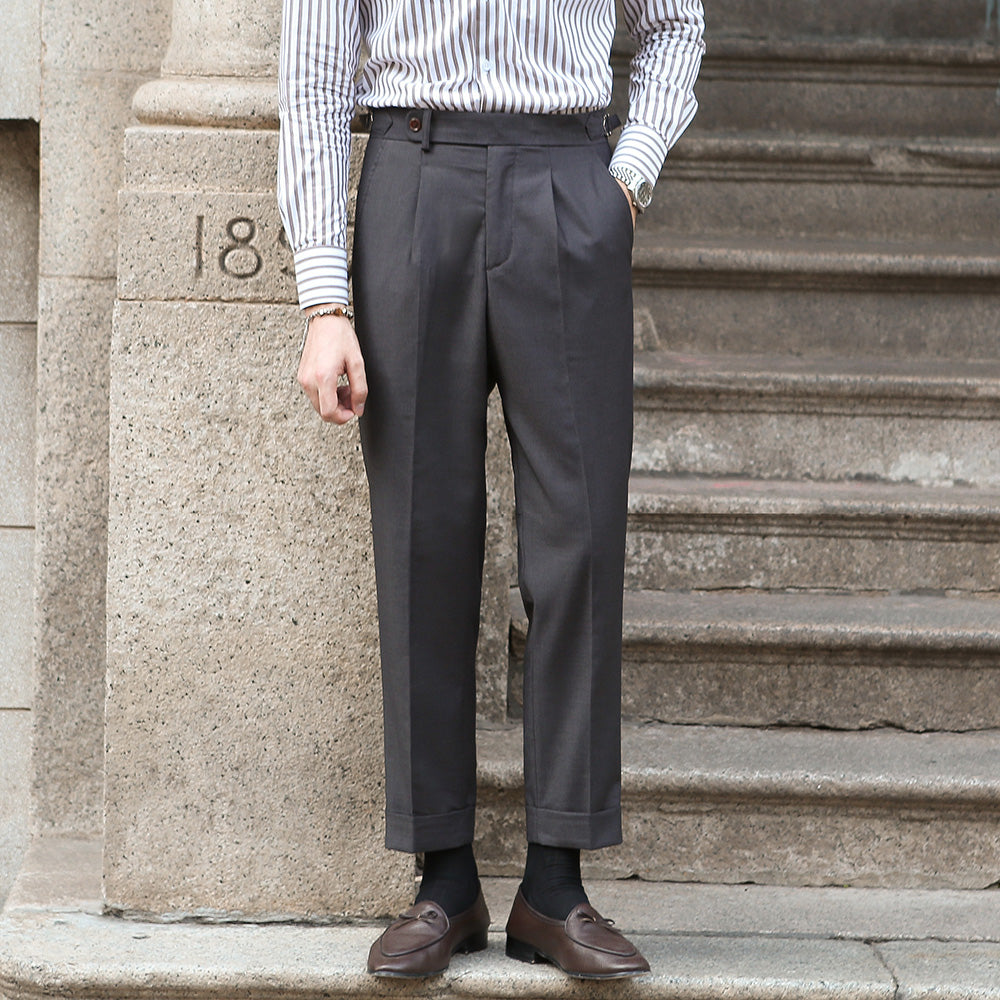 Antibes Wool Blend Pleated Trousers