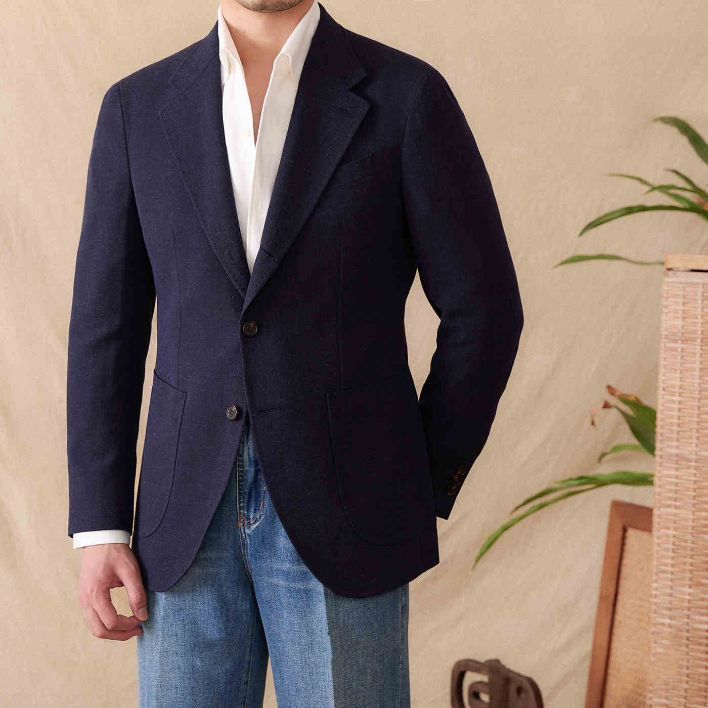 Monaco Linen Blend Sports Blazer Jacket