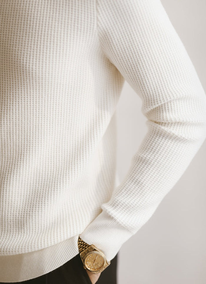 COMMAND N Sheer Textured Knit Long-Sleeve Tee