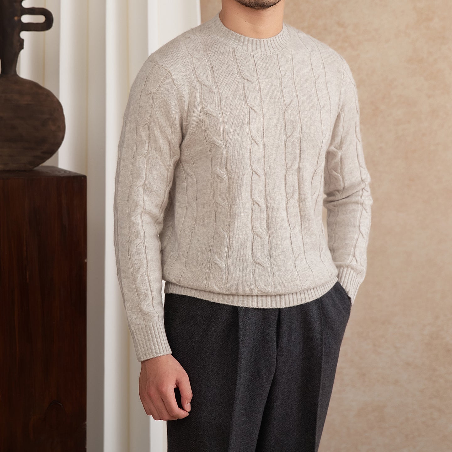 Dolomites Cable Knit Wool Blend Jumper