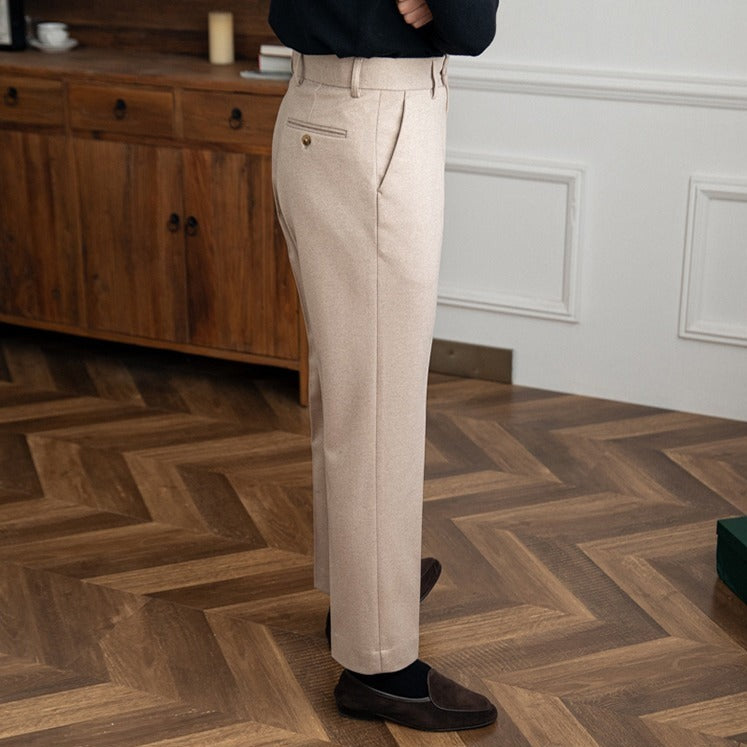 Bristol Wool Felt Straight Fit Trousers