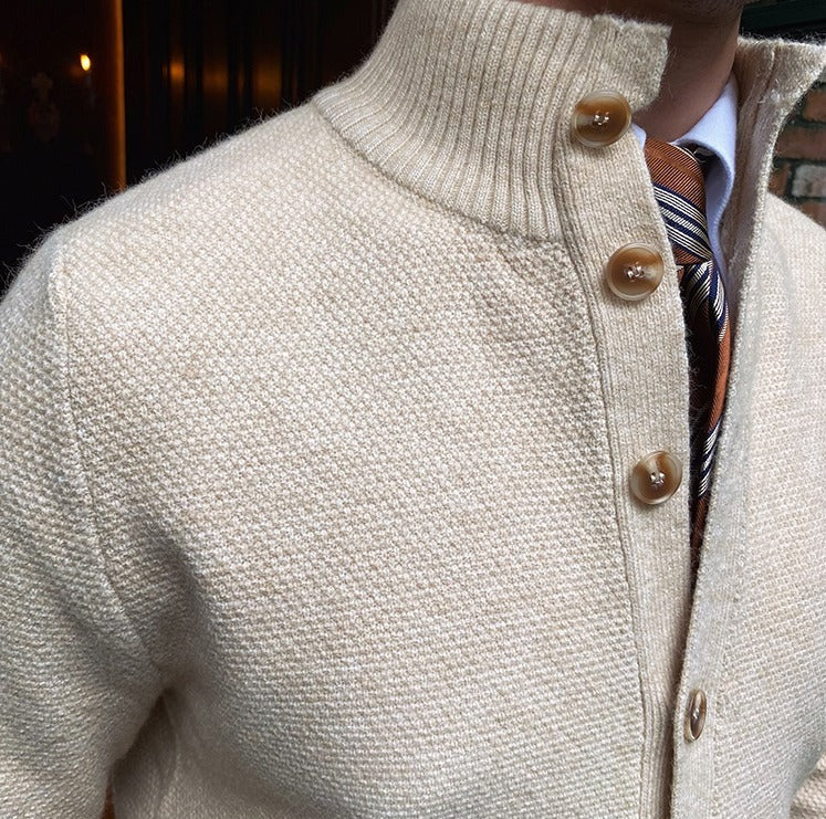 Textured Button Up Knit Cardigan