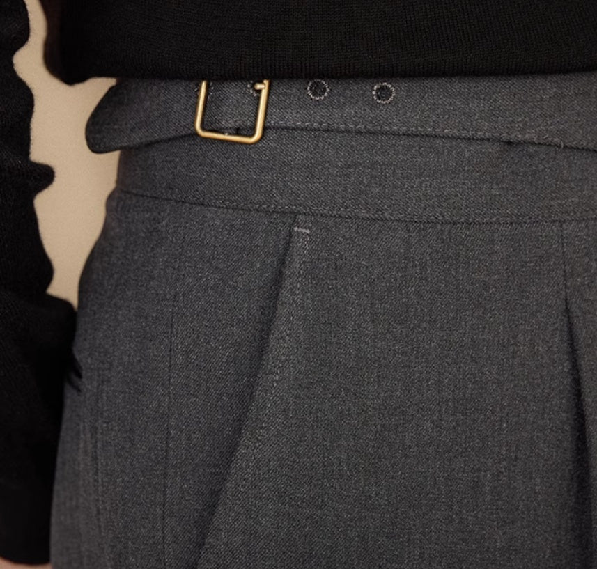 Lausanne Wool Blend Straight Fit Gurkha Trousers