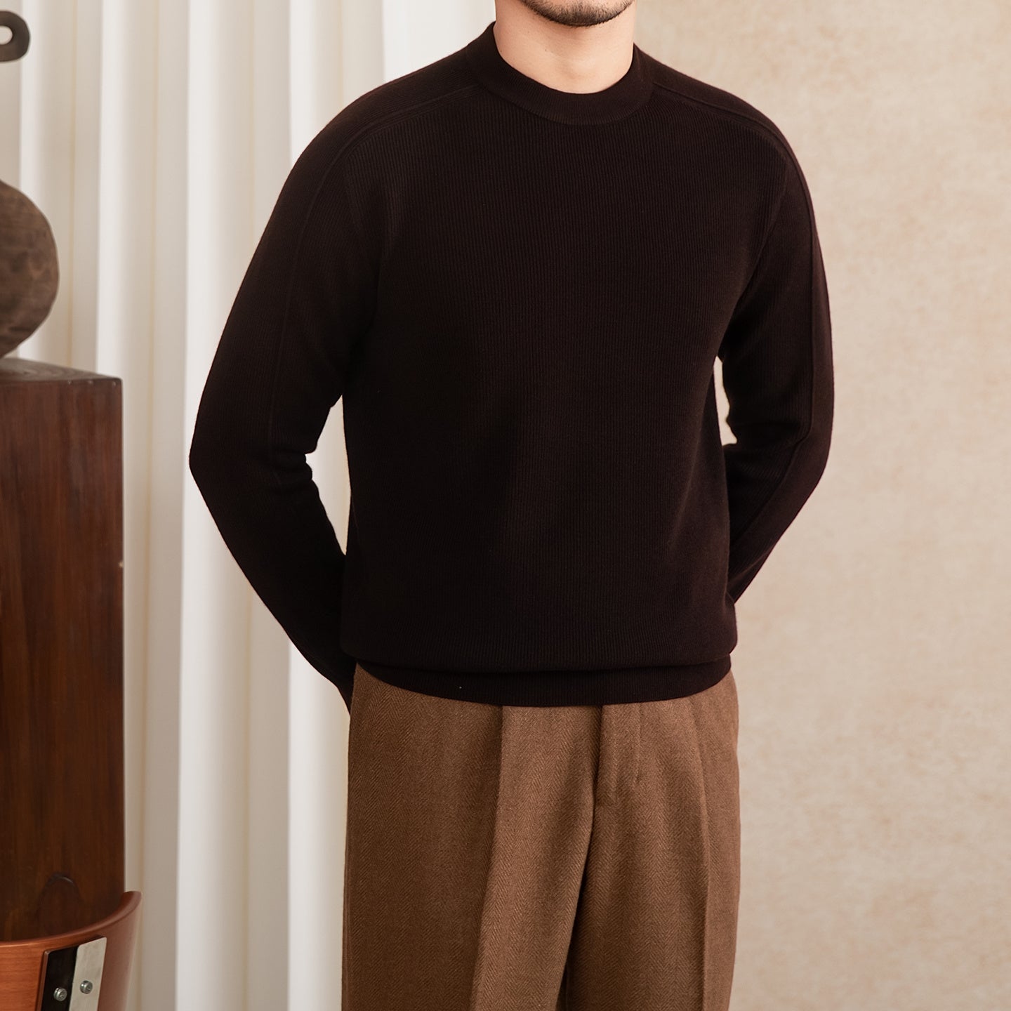 Alpina Wool Blend Long Sleeve Ribbed Jumper