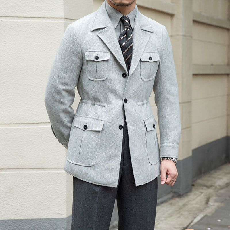 Milan Suit Collar Linen Blend Jacket