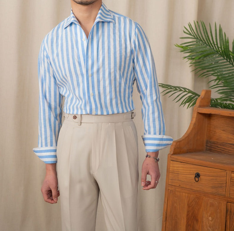 Cote Cotton Blend Striped Long Sleeve Shirt