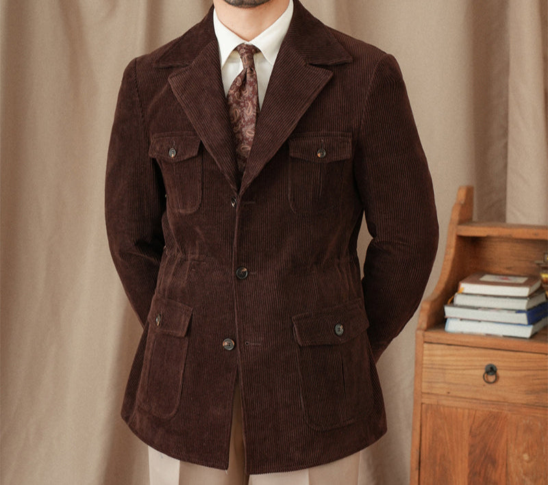 Lincoln Corduroy Cotton Suit Collar Jacket
