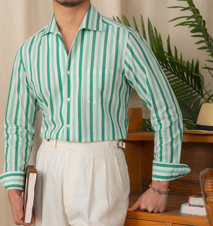 Amalfi Striped Cotton Long Sleeve Shirt