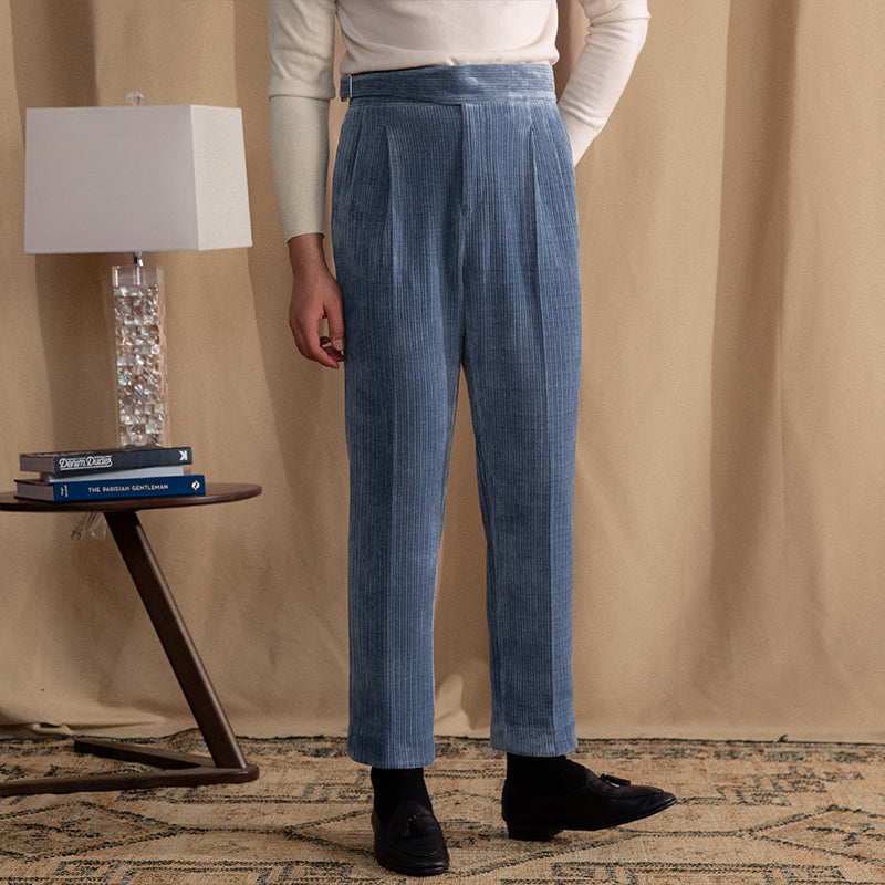 Catania Chenille Ribbed Double Pleated Gurkha Trousers