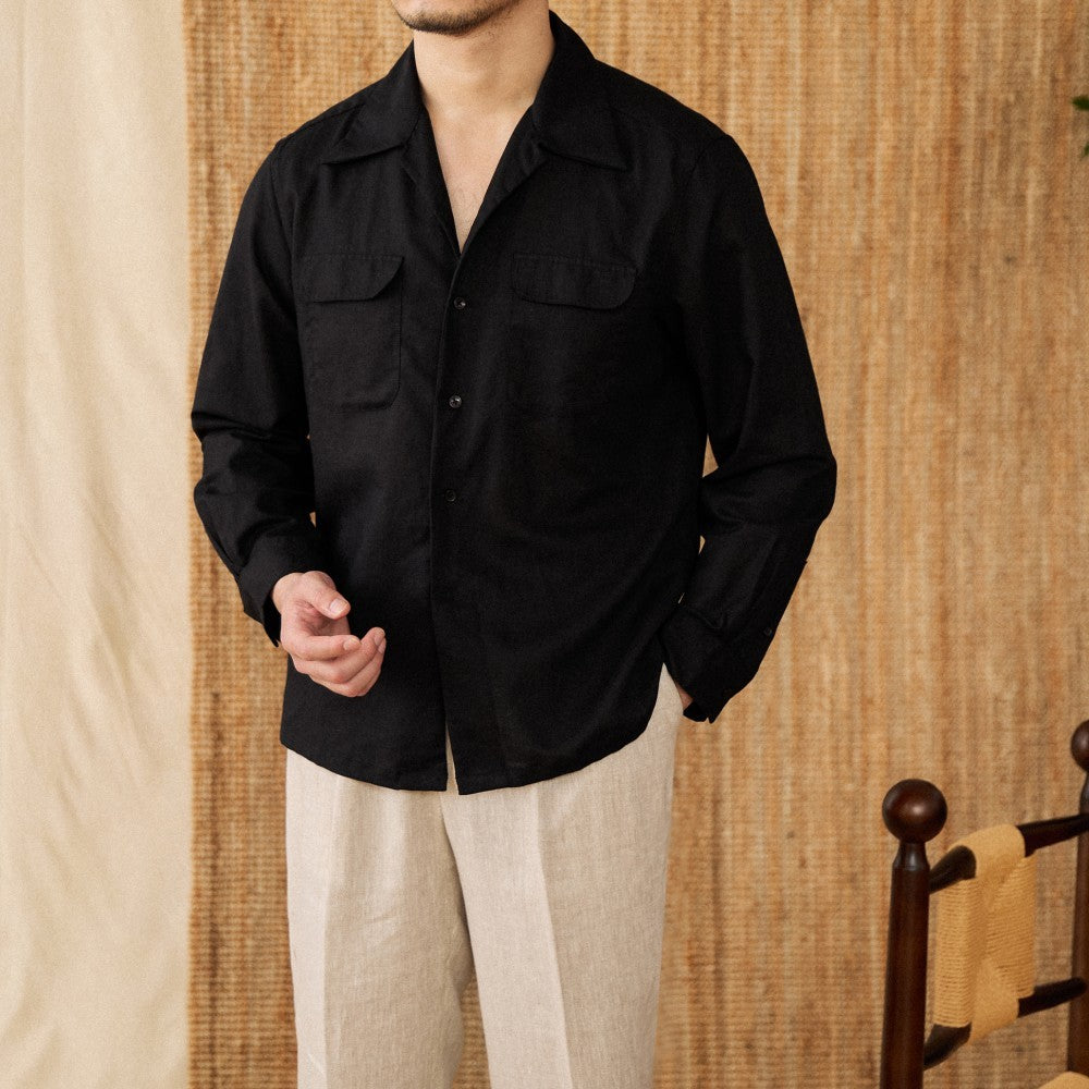 Wineyard Linen Cotton Blend Long Sleeve Shirt