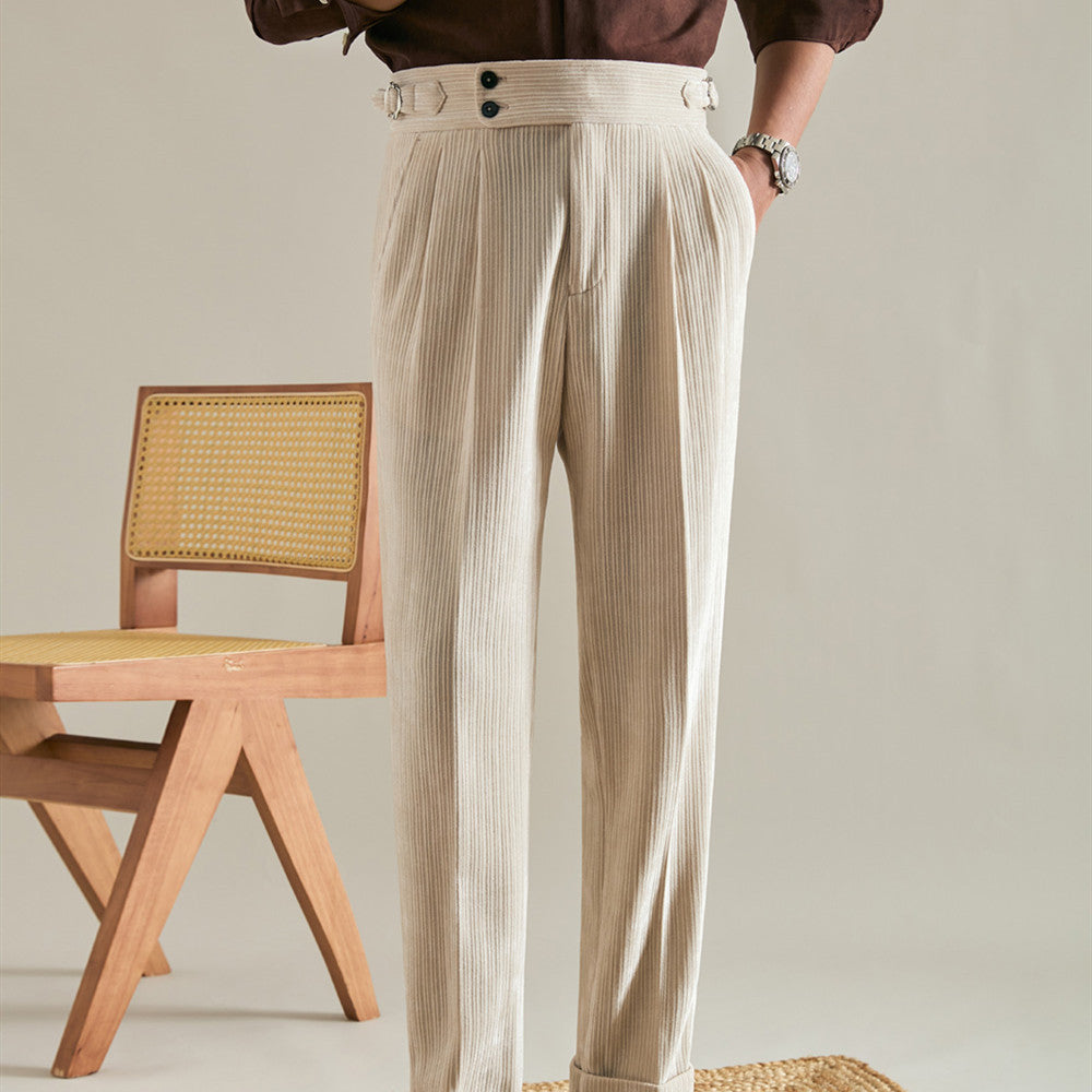 Brescia Vintage Corduroy Double Pleated Trousers