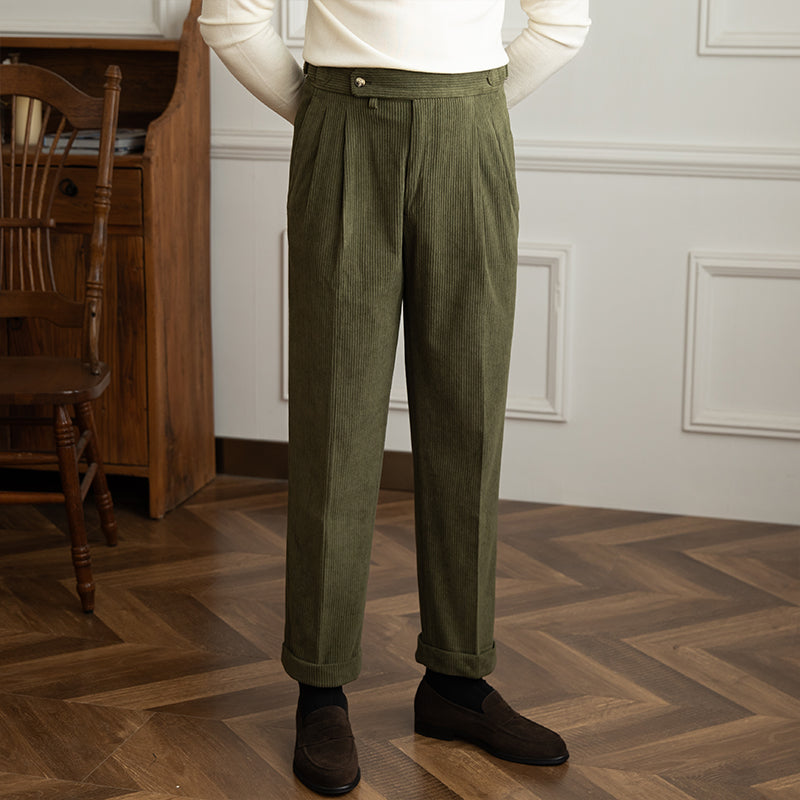 Dorchester Vintage Corduroy Double Pleated Trousers