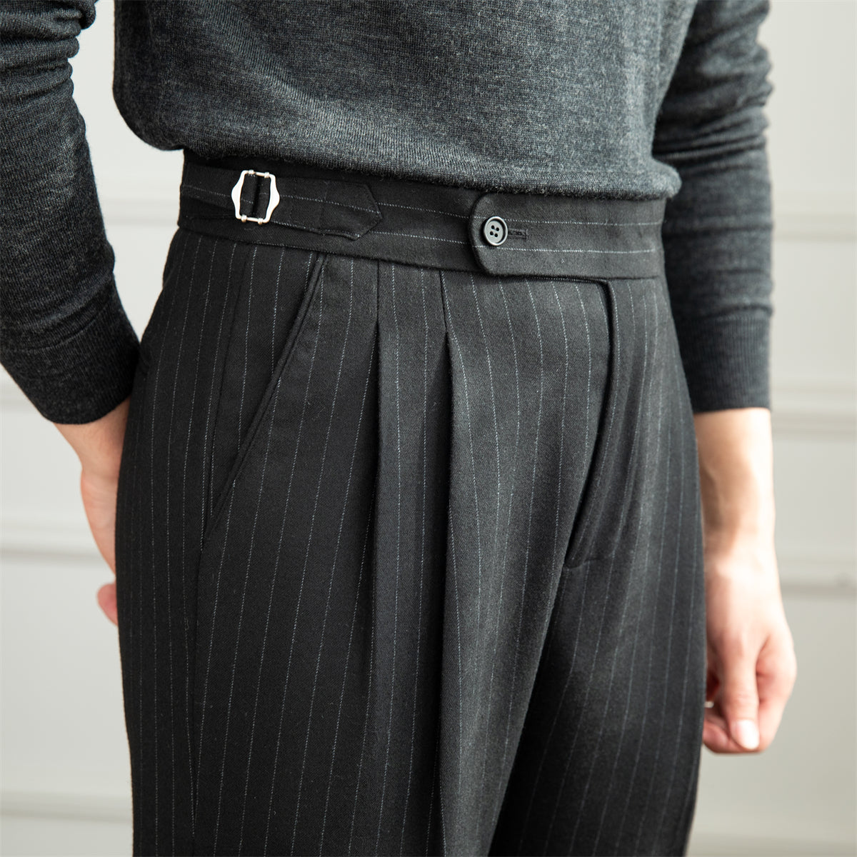 Frankfurt Pinstripe Banking Pleated Trouser