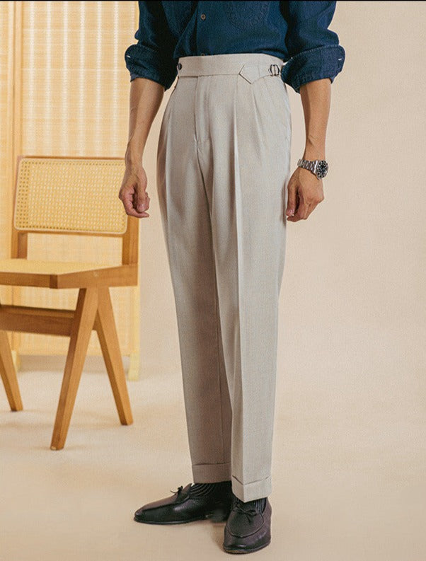 Torino Double Pleated Straight Fit Trousers