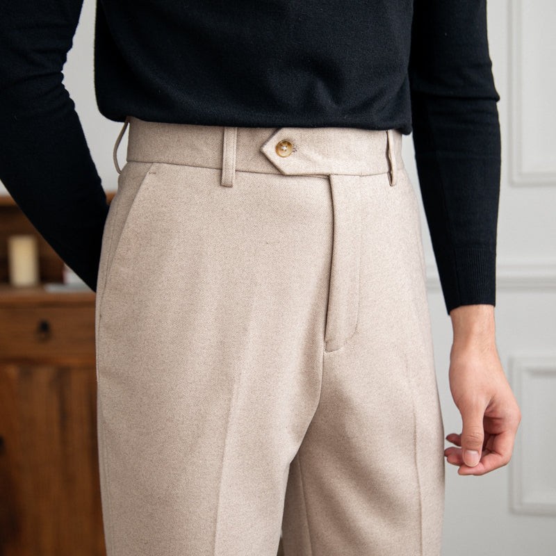 Bristol Wool Felt Straight Fit Trousers