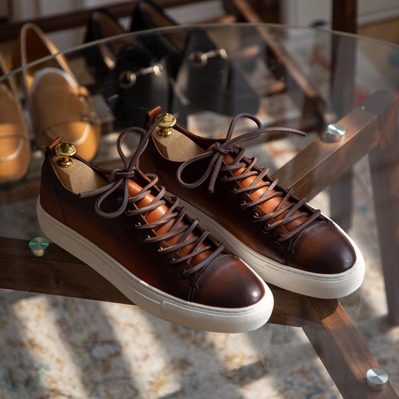 Heritage Lace Up Leather Sneakers