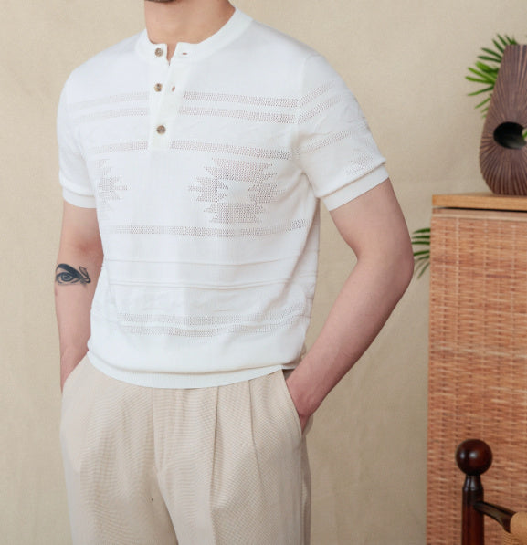 Navajo Cotton Blend Henley T-Shirt
