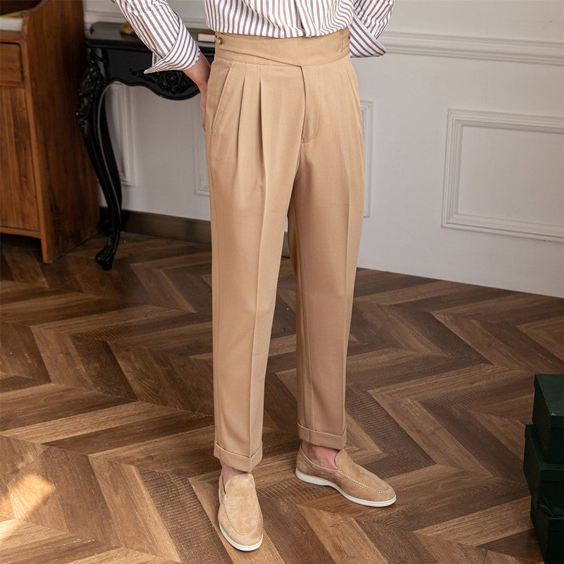 Moneglia Straight Fit Pleated Trousers