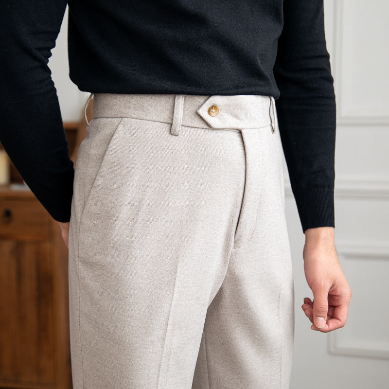 Bristol Wool Felt Straight Fit Trousers